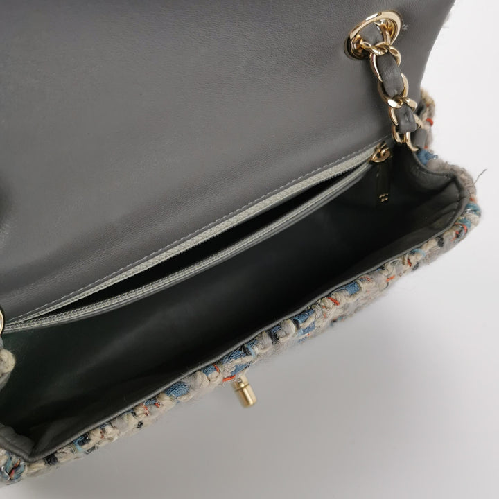 Chanel Tweed Single Flap Bag in Braided Multi Colour