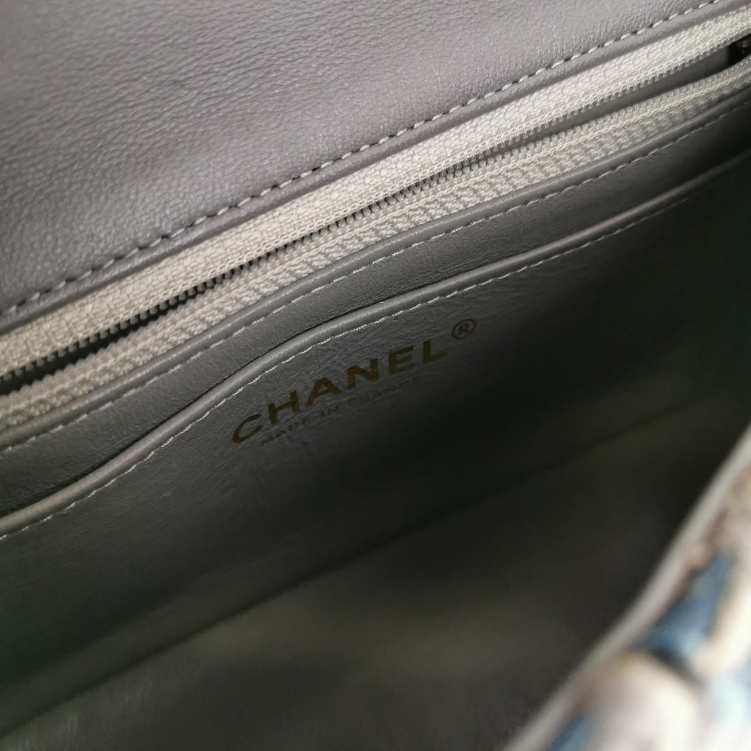 Chanel Tweed Single Flap Bag in Braided Multi Colour