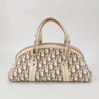 Dior Vintage Diorissimo Monogram floral embroidered CD satchel bag
