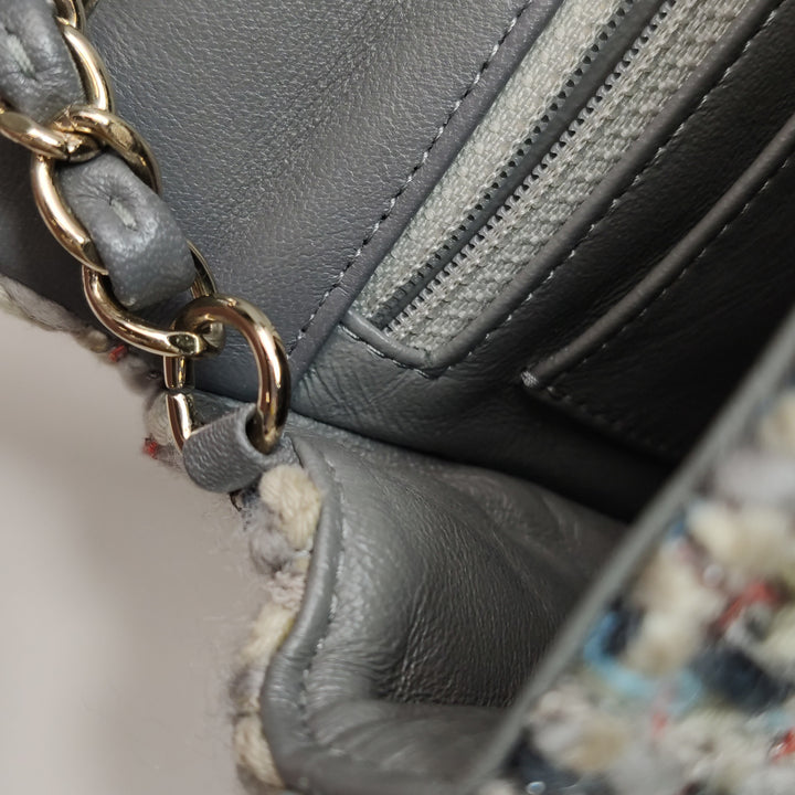 Chanel Tweed Single Flap Bag in Braided Multi Colour