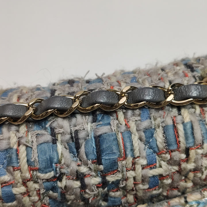 Chanel Tweed Single Flap Bag in Braided Multi Colour