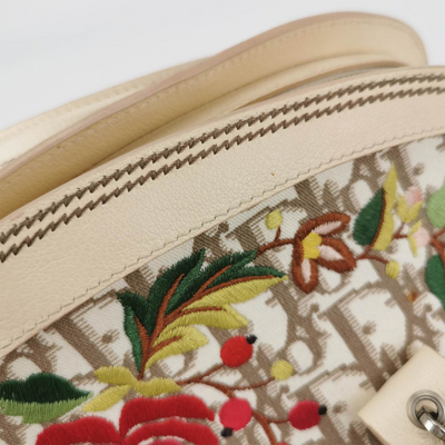 Dior Vintage Diorissimo Monogram floral embroidered CD satchel bag