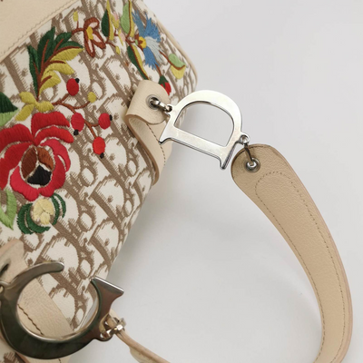 Dior Vintage Diorissimo Monogram floral embroidered CD satchel bag