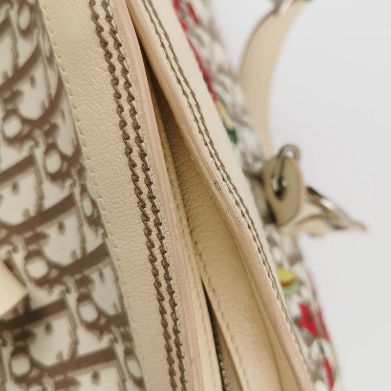 Dior Vintage Diorissimo Monogram floral embroidered CD satchel bag