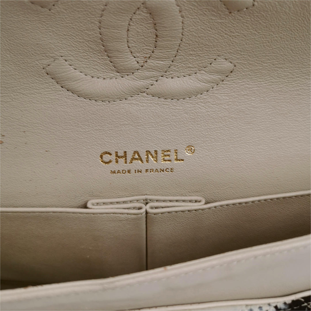Chanel Coco Sailor Flap Black White Jersey Pearl Chain