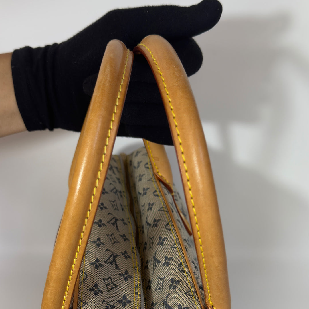 Louis Vuitton *Vintage* Monogram Lin Marie Denim Bag Blue Brown Gold Hardware