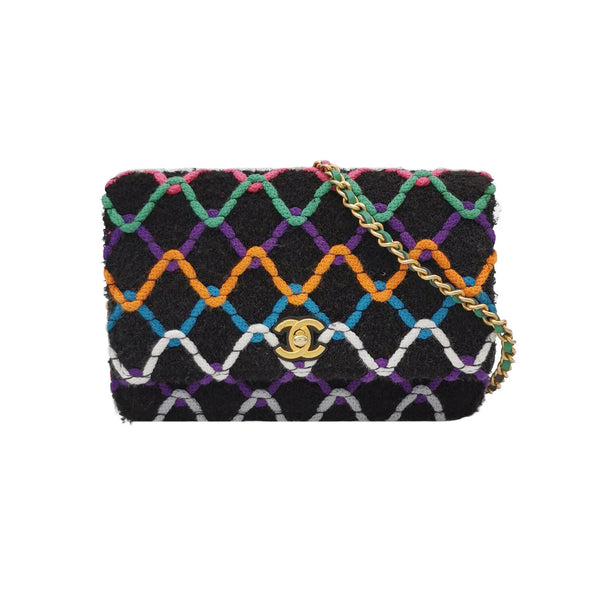 Chanel Multicolour Tweed Pearl Crush Wallet On Chain