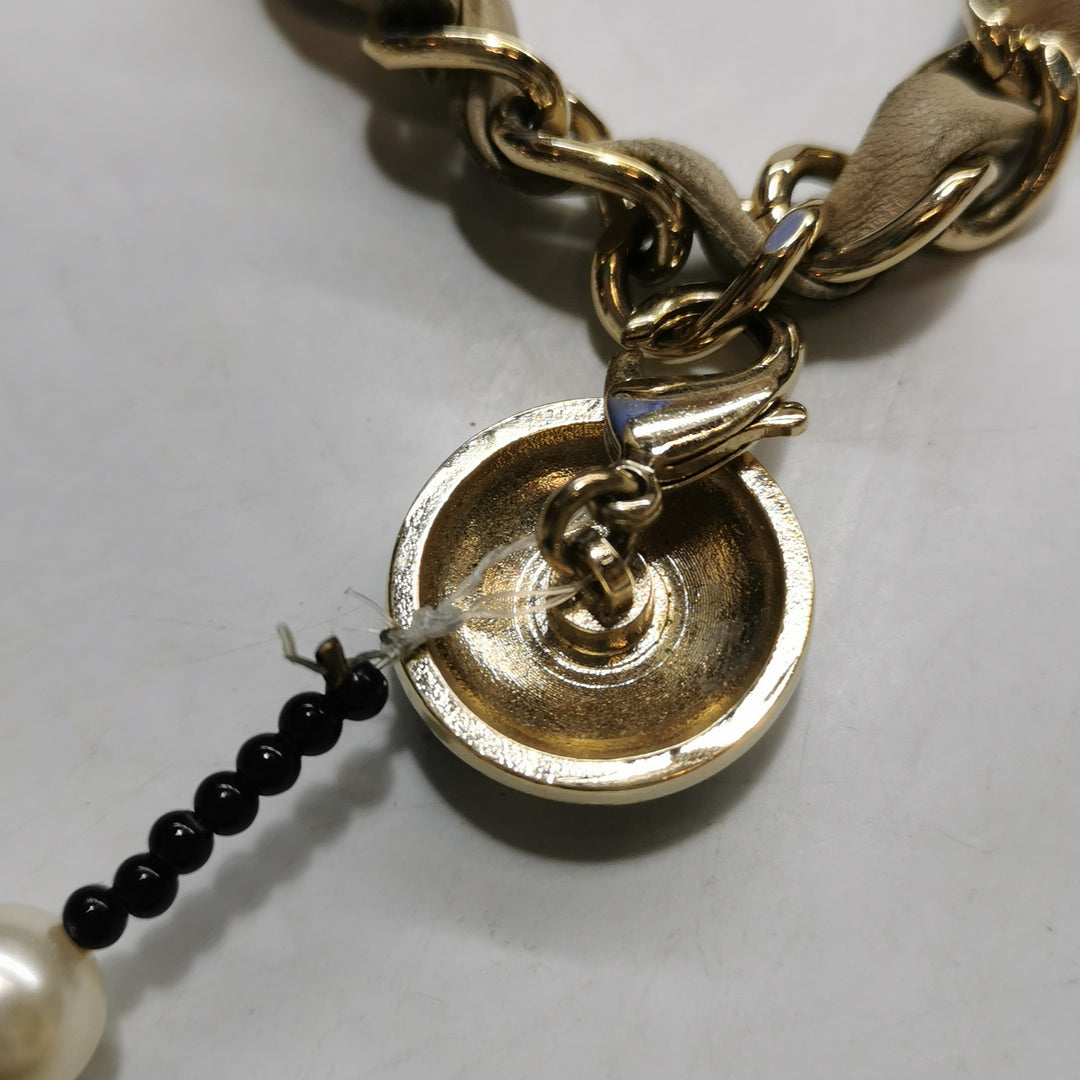 Chanel Coco Sailor Flap Black White Jersey Pearl Chain