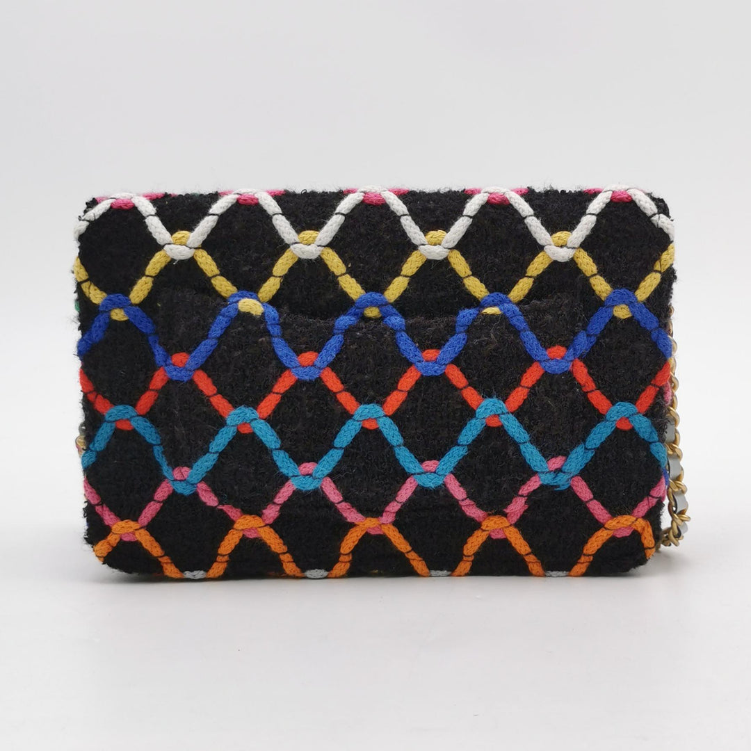 Chanel Multicolour Tweed Pearl Crush Wallet On Chain