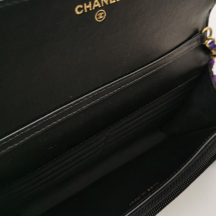 Chanel Multicolour Tweed Pearl Crush Wallet On Chain