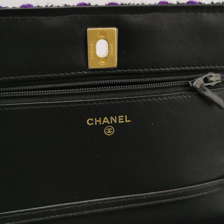 Chanel Multicolour Tweed Pearl Crush Wallet On Chain