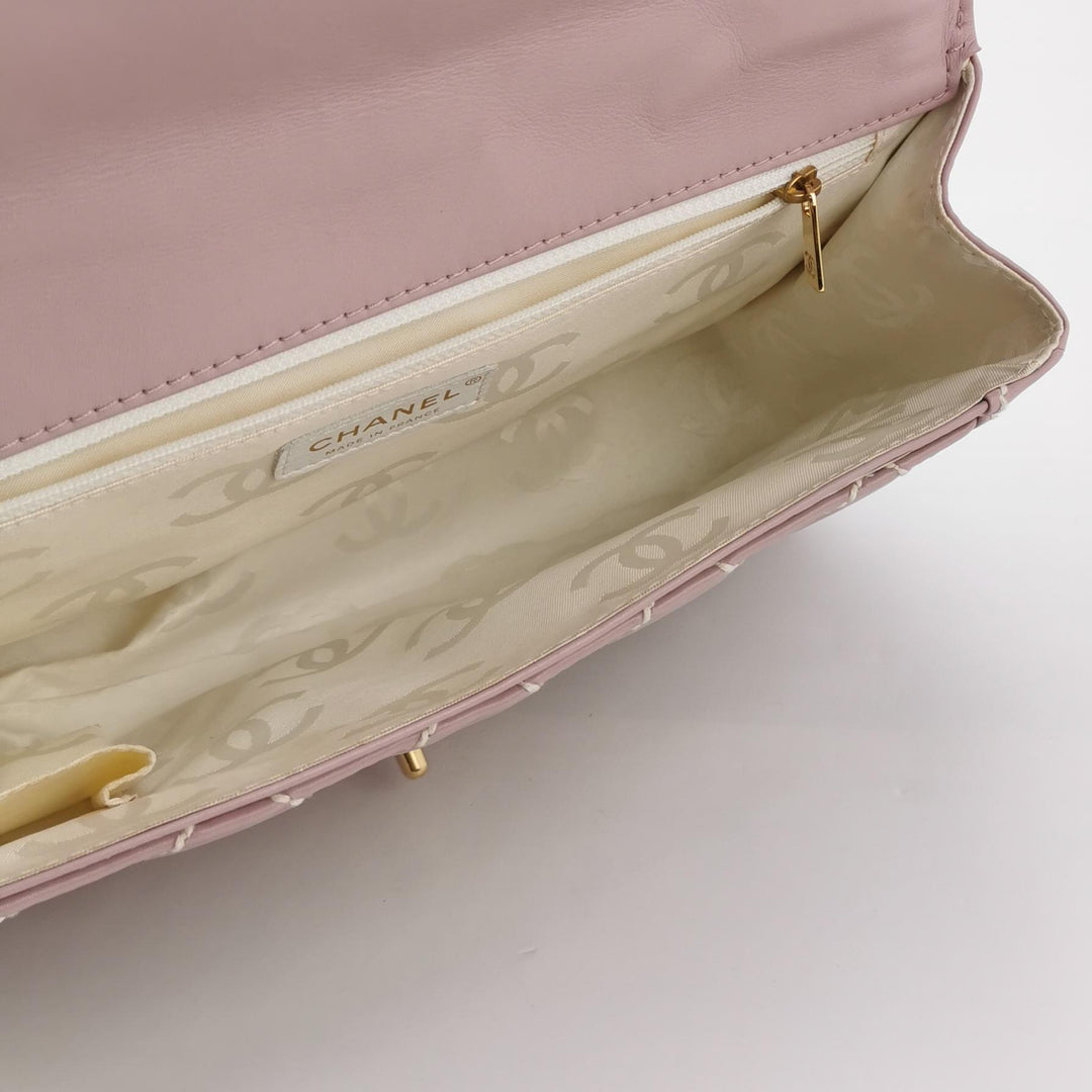 Chanel Vintage Wild Stitch Top Handle Flap Pink Bag