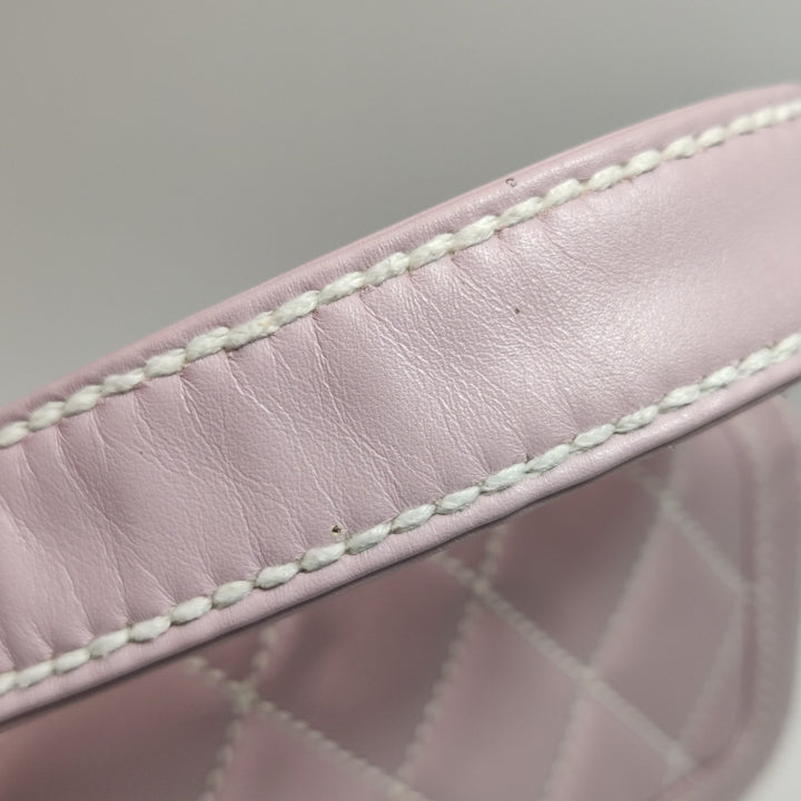 Chanel Vintage Wild Stitch Top Handle Flap Pink Bag
