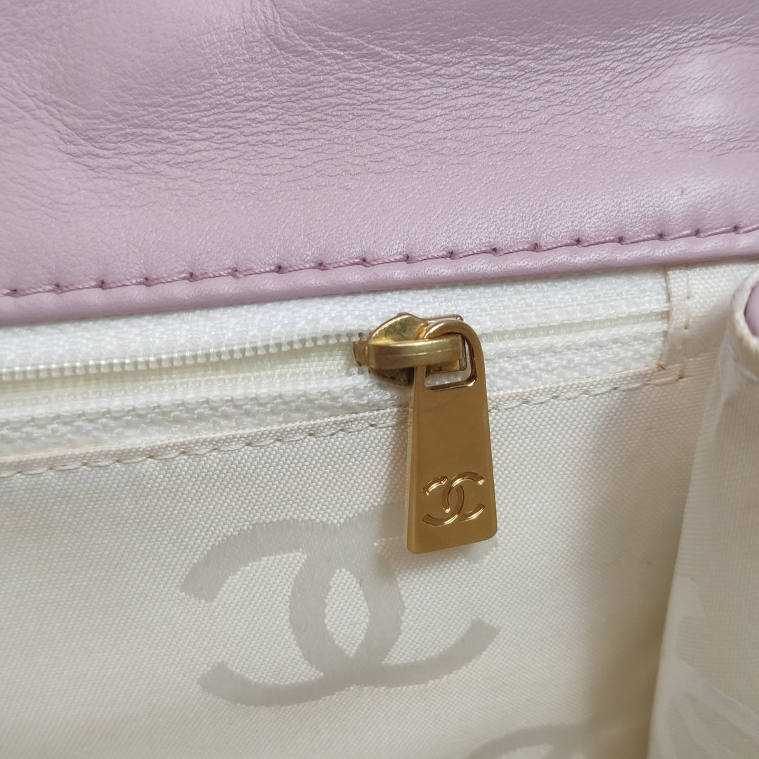 Chanel Vintage Wild Stitch Top Handle Flap Pink Bag