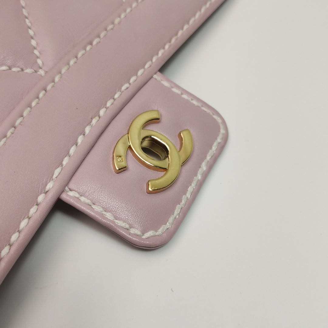 Chanel Vintage Wild Stitch Top Handle Flap Pink Bag
