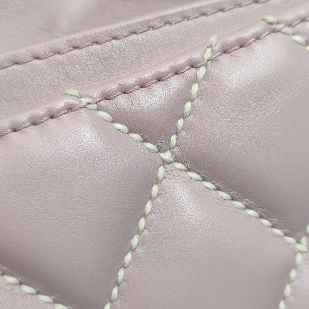 Chanel Vintage Wild Stitch Top Handle Flap Pink Bag