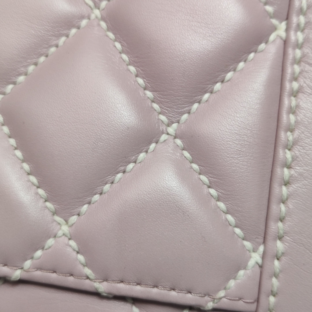 Chanel Vintage Wild Stitch Top Handle Flap Pink Bag