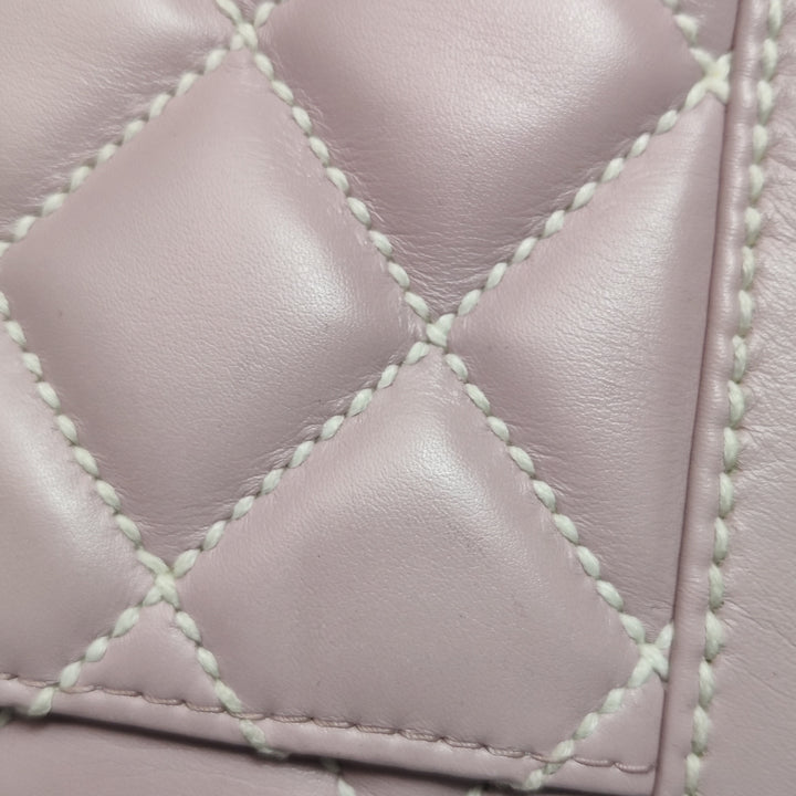 Chanel Vintage Wild Stitch Top Handle Flap Pink Bag