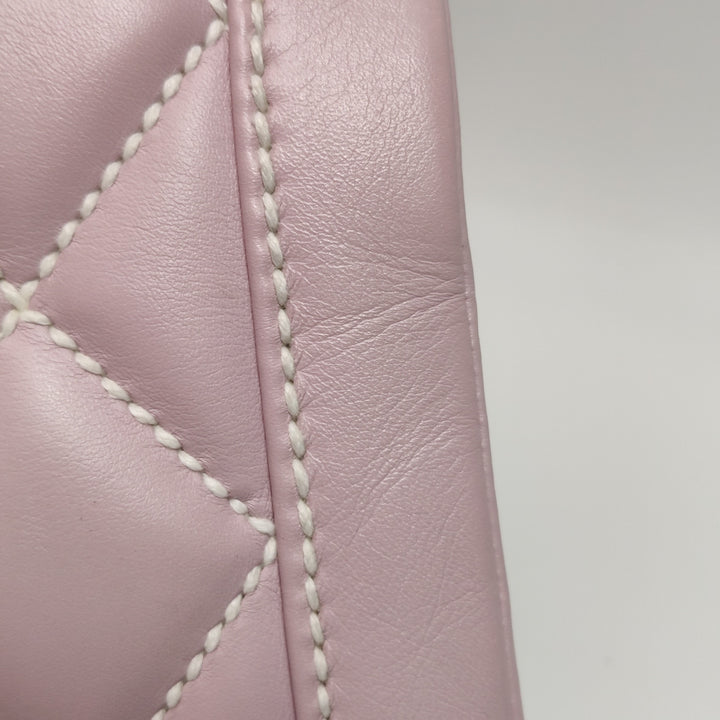 Chanel Vintage Wild Stitch Top Handle Flap Pink Bag