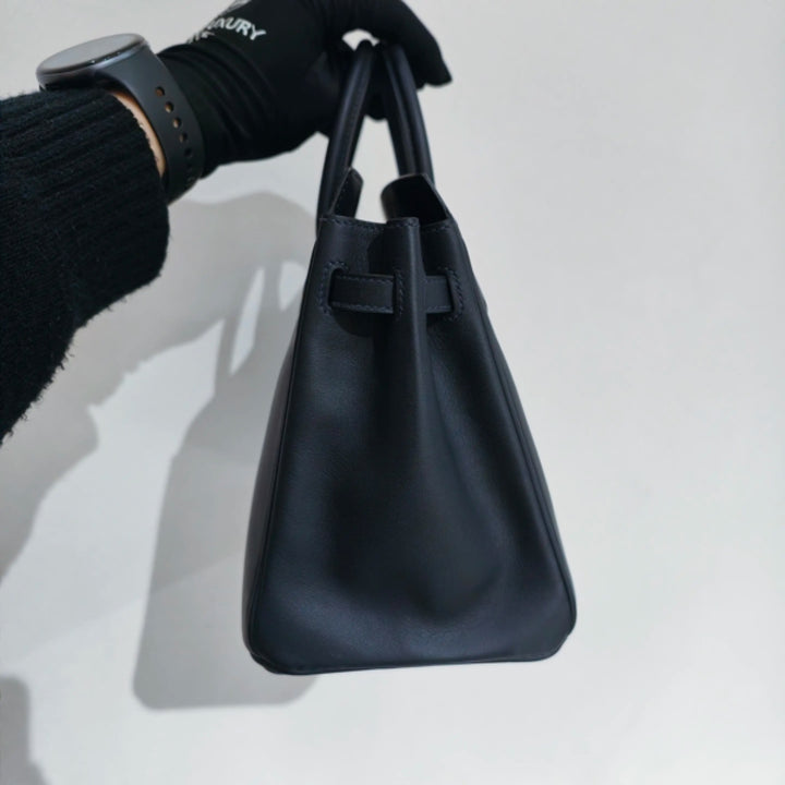 Hermes 25 Birkin Shadow Swift Leather Handbag In Palladium-tone Hardware