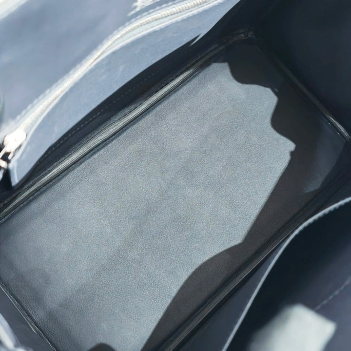 Hermes 25 Birkin Shadow Swift Leather Handbag In Palladium-tone Hardware