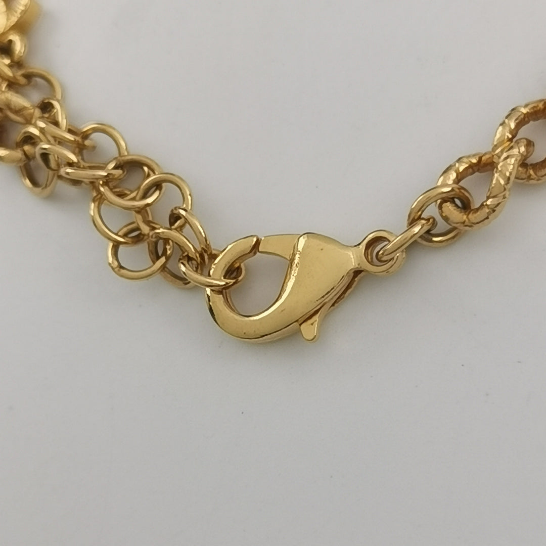 Chanel Rare Runway CC Logo Dangle Gold Multi Colour Stones Necklace