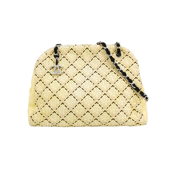 Chanel Just Mademoiselle Stitch Bowling Bag Yellow