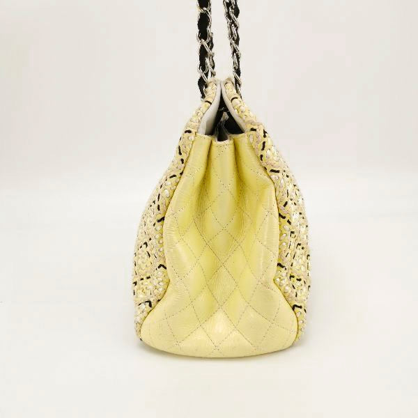 Chanel Just Mademoiselle Stitch Bowling Bag Yellow
