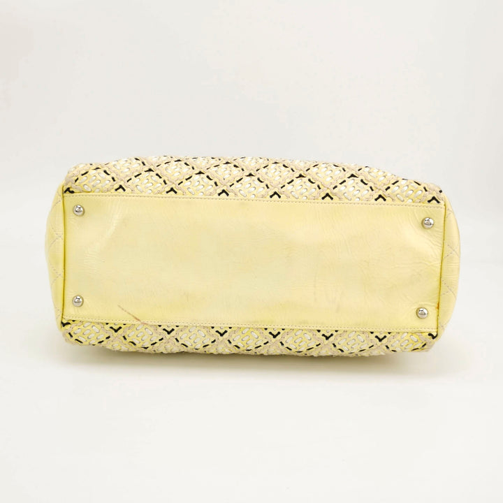 Chanel Just Mademoiselle Stitch Bowling Bag Yellow