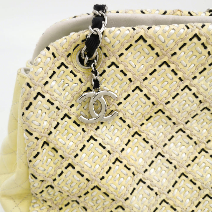 Chanel Just Mademoiselle Stitch Bowling Bag Yellow