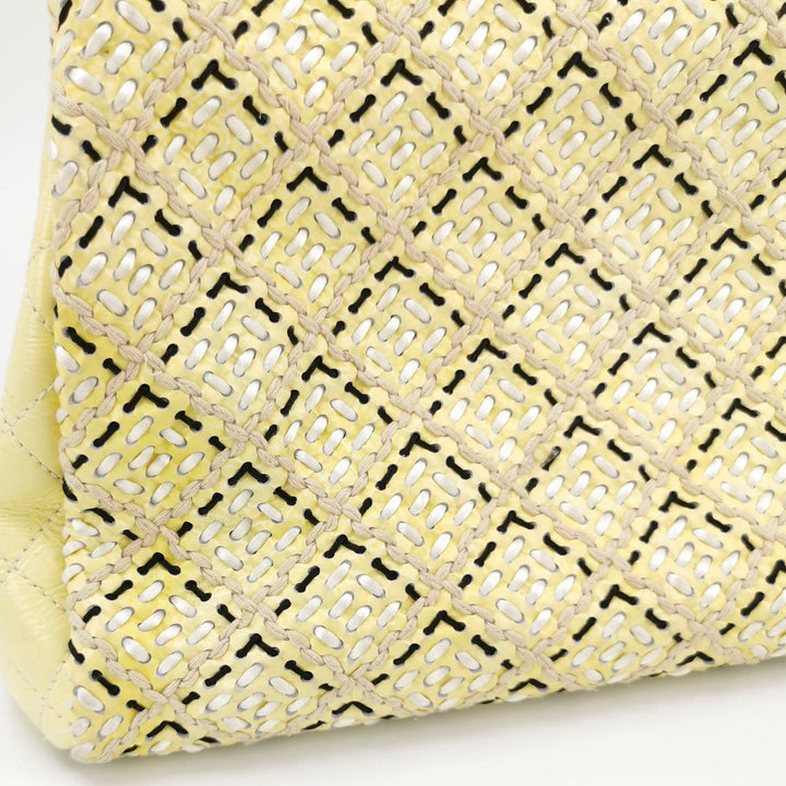 Chanel Just Mademoiselle Stitch Bowling Bag Yellow