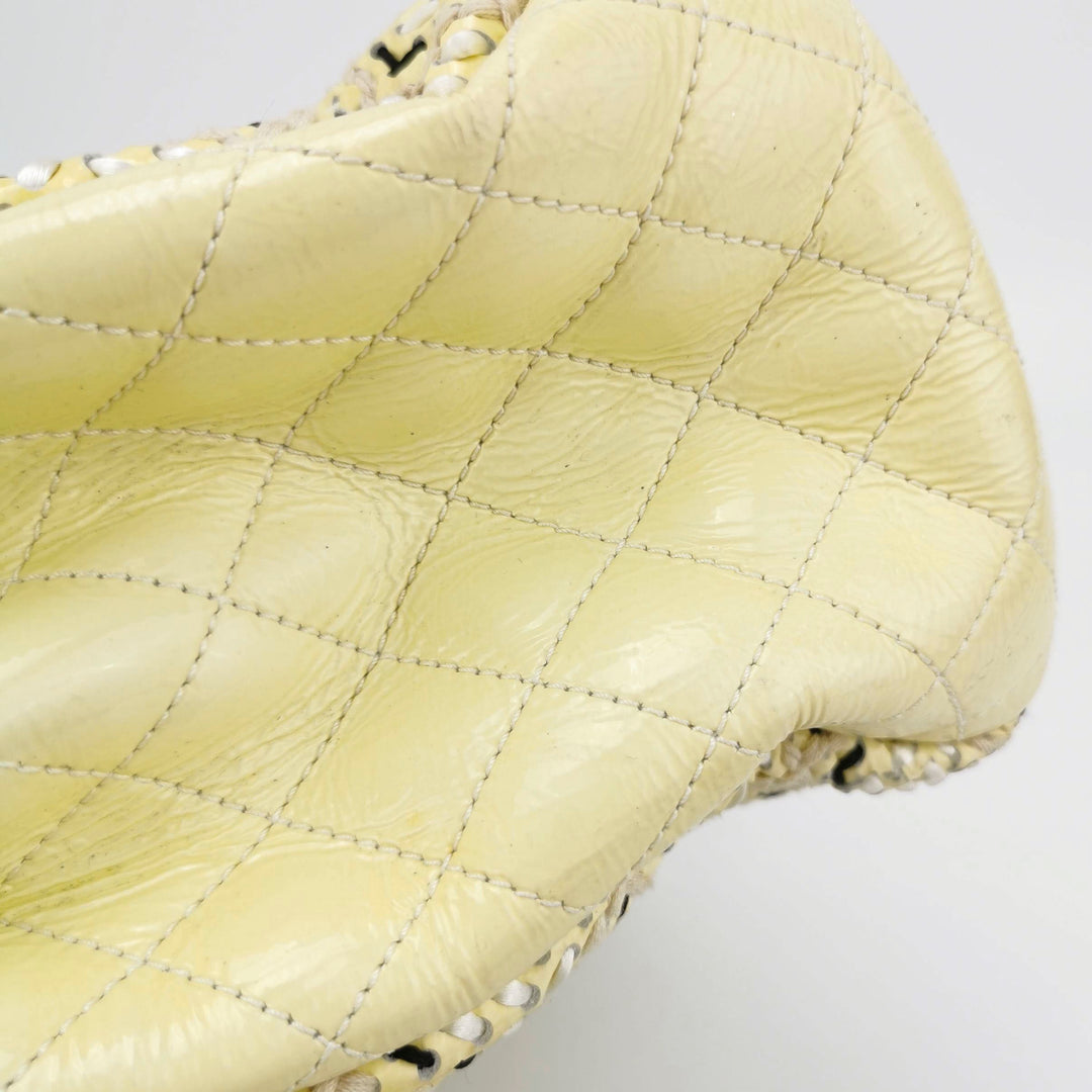 Chanel Just Mademoiselle Stitch Bowling Bag Yellow