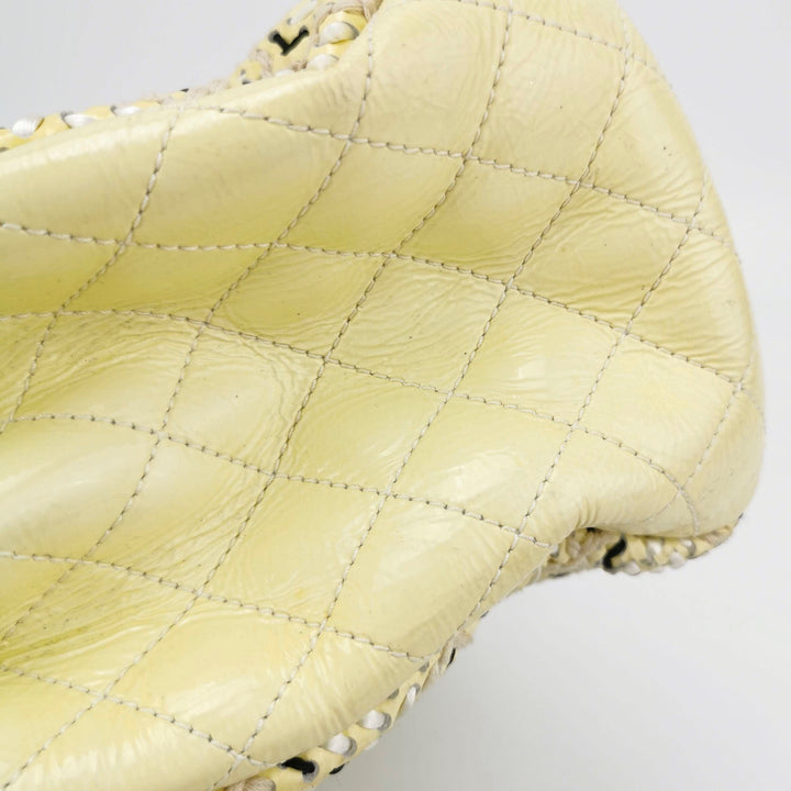 Chanel Just Mademoiselle Stitch Bowling Bag Yellow
