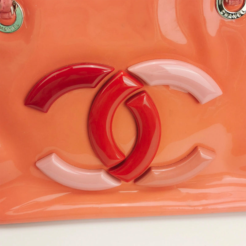 Chanel Vintage Lipstick Tote Bag In pink Red With CC Logo