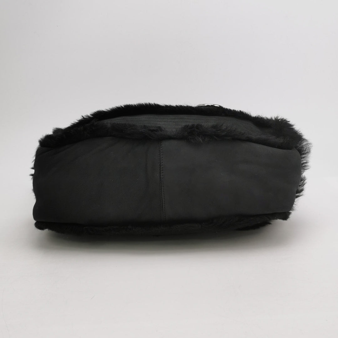 Chanel CC Logo Tote Black Shearling