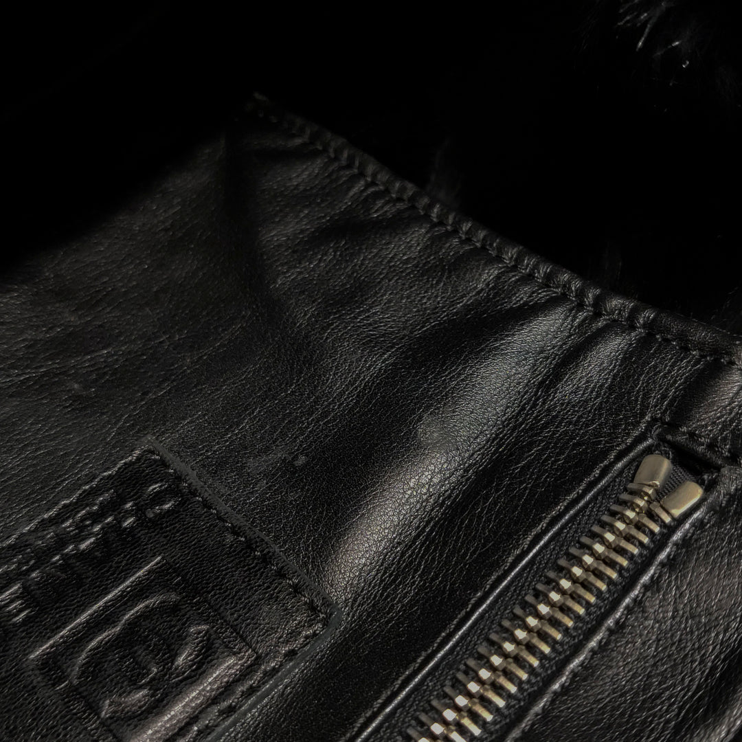 Chanel CC Logo Tote Black Shearling