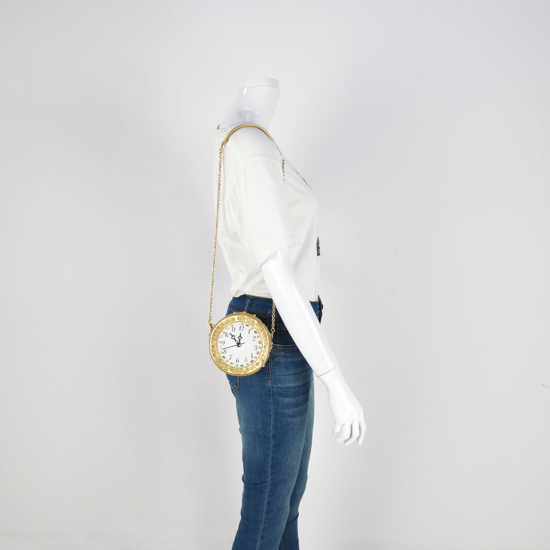 Dolce & Gabbana Clock Bag Clutch Gold