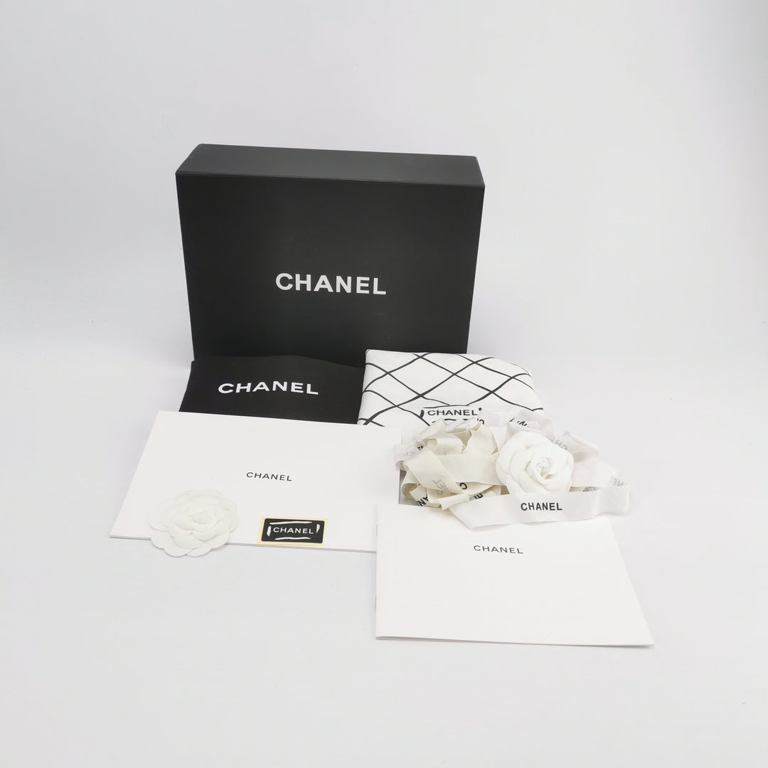 Chanel Saddle Bag Blue Black Leather with Chain Detail