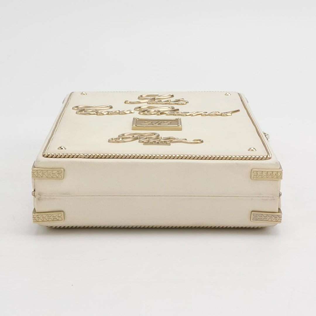 Chanel Coco in Ritz Key Card Minaudiere Limited Edition White Lambskin Clutch