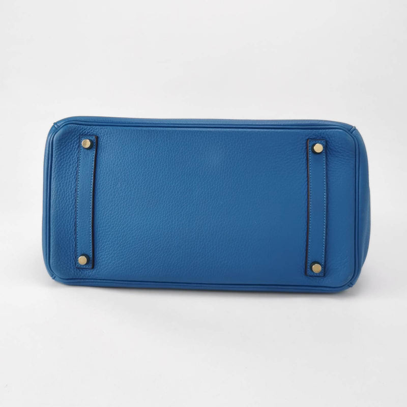 Hermès Birkin 35 Blue Bag Gold Hardware Square O - 2011