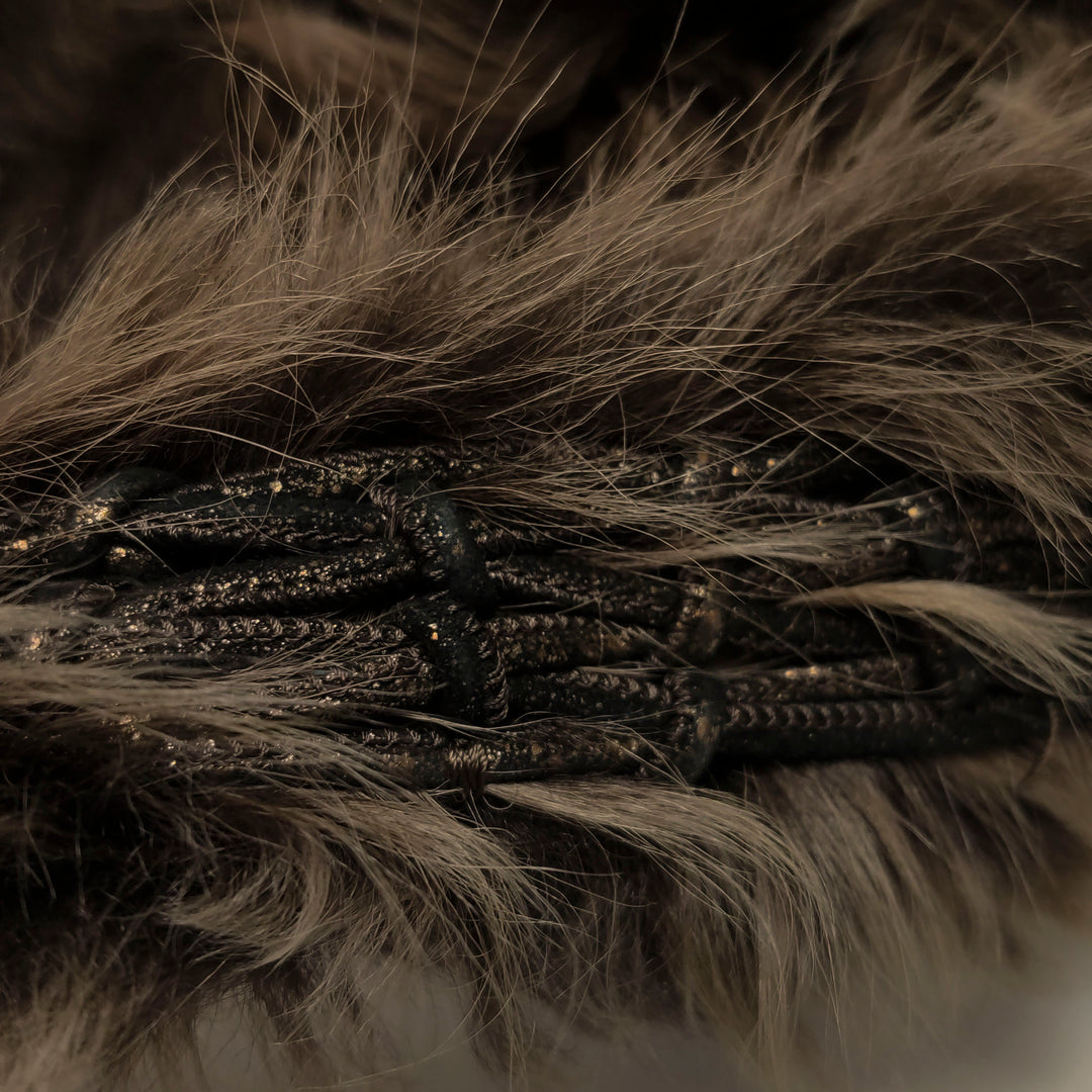 Bottega Veneta Fur Hobo Woven Bag In Brown