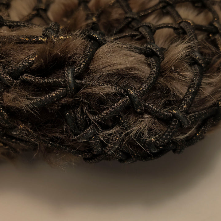 Bottega Veneta Fur Hobo Woven Bag In Brown