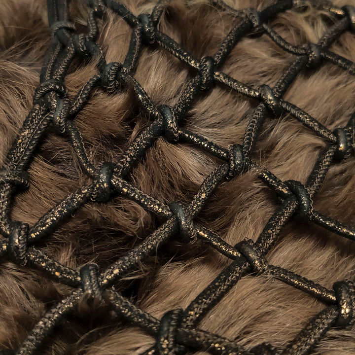 Bottega Veneta Fur Hobo Woven Bag In Brown