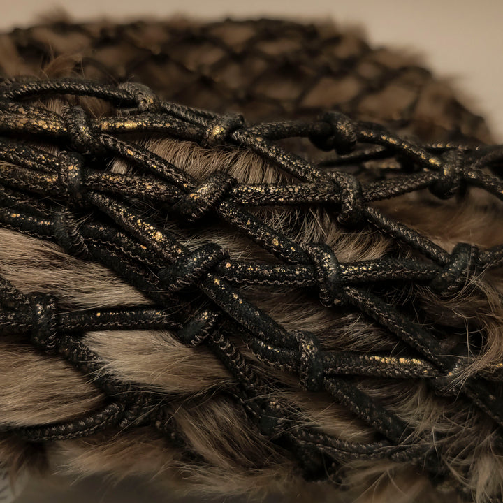 Bottega Veneta Fur Hobo Woven Bag In Brown