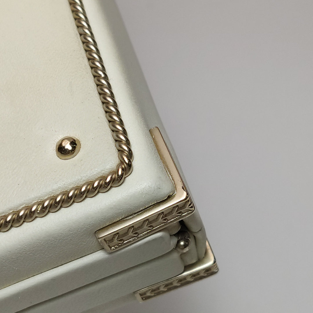 Chanel Coco in Ritz Key Card Minaudiere Limited Edition White Lambskin Clutch