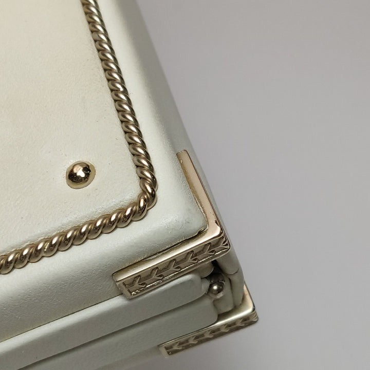 Chanel Coco in Ritz Key Card Minaudiere Limited Edition White Lambskin Clutch