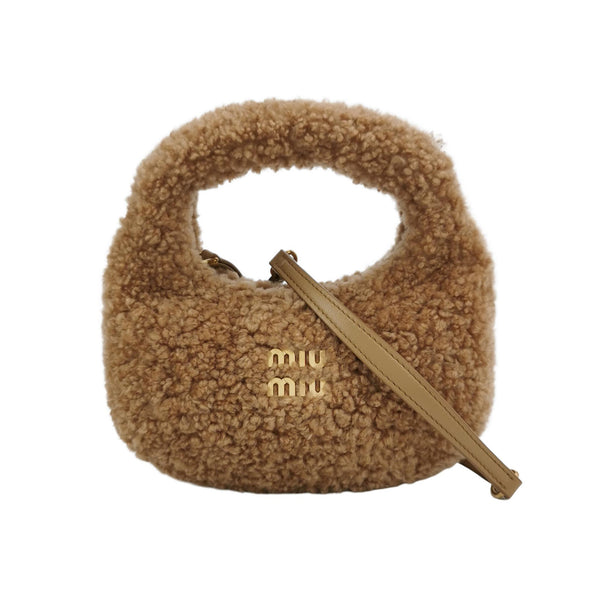 MIU MIU Shearling Wander Top-Handle Bag