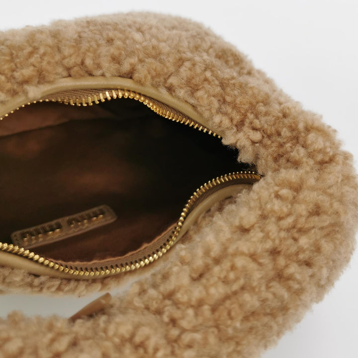 MIU MIU Shearling Wander Top-Handle Bag