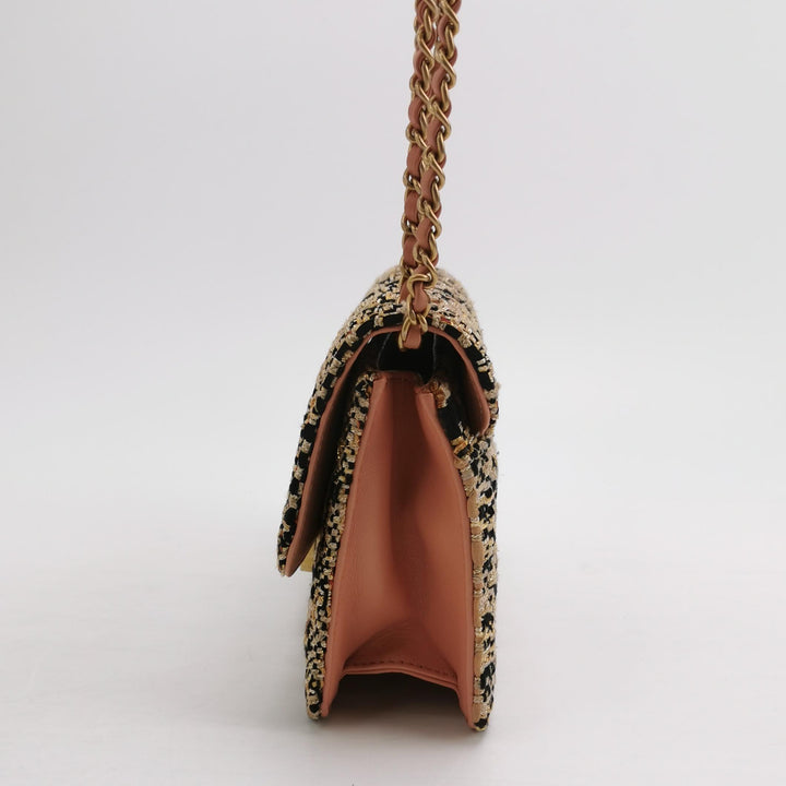 Chanel Beauty Lock Flap In Pink Tweed Bag