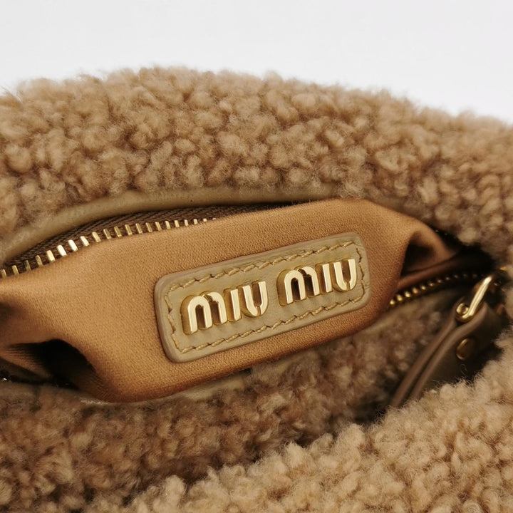 MIU MIU Shearling Wander Top-Handle Bag